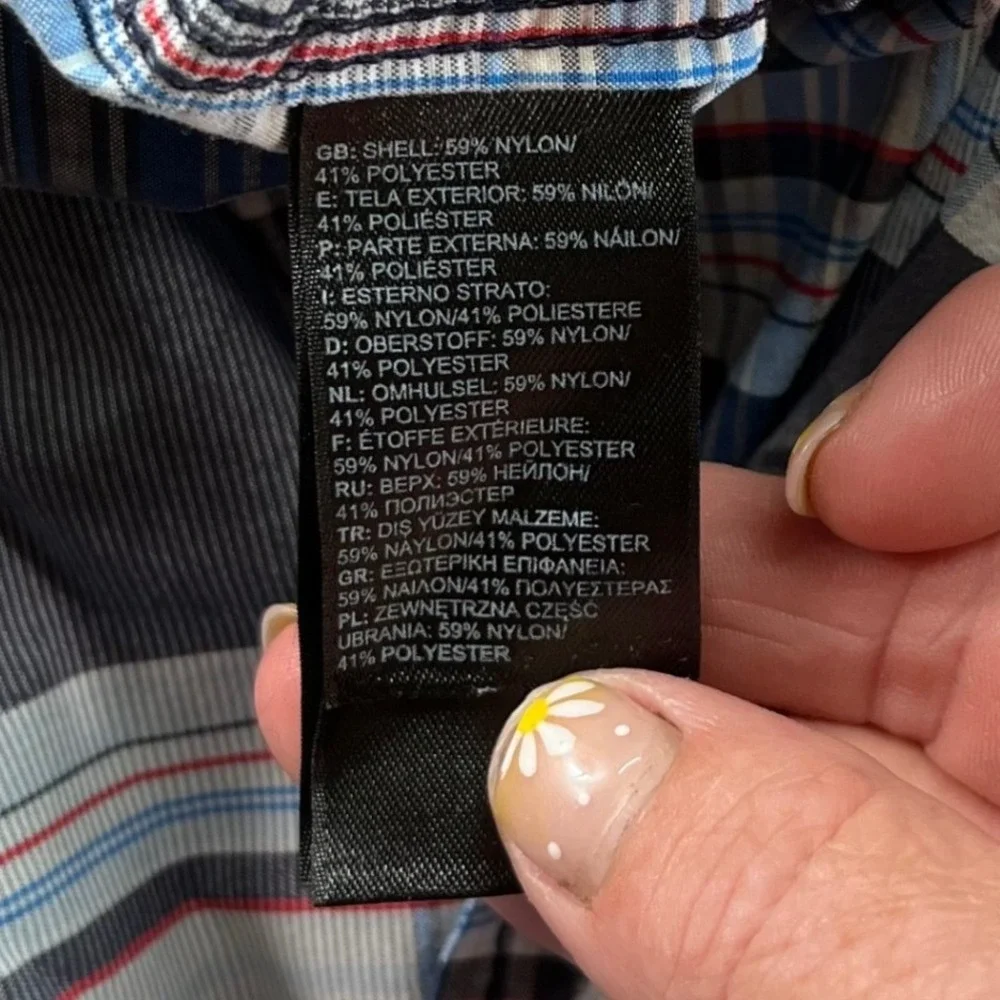 The North Face Button Up Shirt Mens XXL Blue Plaid‎ Short Sleeve Hiking Outdoor